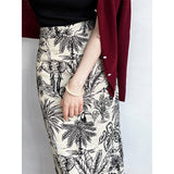 Women Skirt Vintage Oil Painting Skirt Autumn