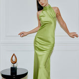 Women Dresses Spring Backless Sleeveless (Bla0420)