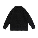 Unisex Sweater Autumn Vintage Plaid Lapel Sweater