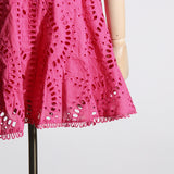 Women Dresses Summer Strap Lace Embroidery Hollow Dress (Qymy0409)