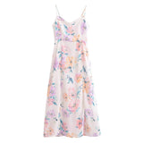 Women Dresses Summer Split Sling Dress (Xds0414)