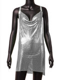 Harlem Nights Outfits Sequins Dress Sexy V-neck Strap Backless Metal Strap Dress