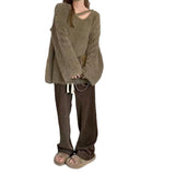 Women Knitwear Autumn and Winter V-neck Knitwear Loose Sweater