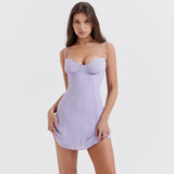 Women Dresses Short Skirt Spring and Summer Leisure Sexy Slim Strap Dress (Bla0420)