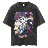 Washed and old T-shirt anime ONE PIECE short sleeve