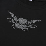 Women T-shirt Summer Sexy Hot Drilling Women's Cropped Top T-shirt