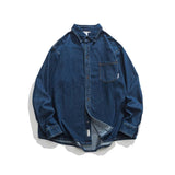 Unisex Shirts Autumn Washed Denim Shirt