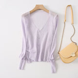 Women Sweater Knitwear Classic Style Knitted Cardigan Thin Women's Spring and Autumn Loose Sun Protection Coat