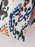Women Suits Autumn and Winter Long-Sleeved Double-Breasted Printed Blazer