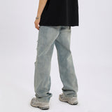 Men Jeans Ripped Jeans Men's Autumn Loose Straight Wide Leg Pants