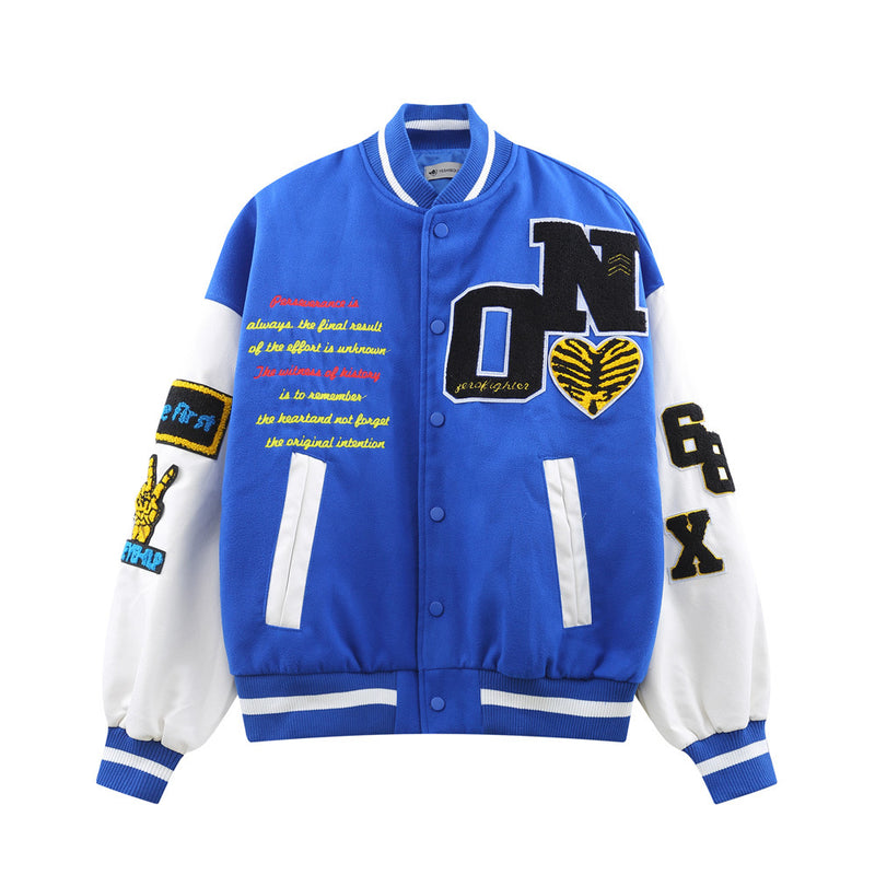 Men Jacket Coat Baseball Uniform Men's Stitching Coat Autumn Baggy Coat