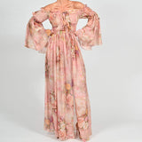 Women Dresses Sexy Dress Bell Sleeve Dress (Zns0409)