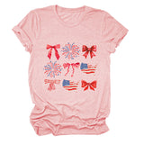 Summer T-shirt print picture bow fashion short sleeve