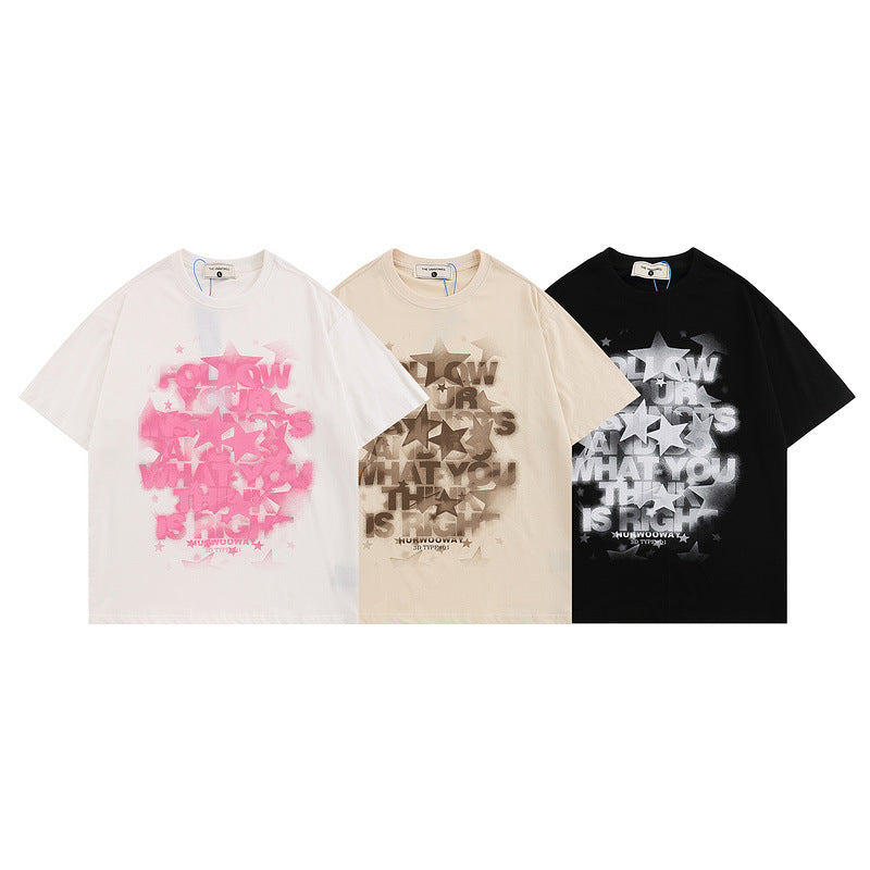 Men T Shirt XINGX Graffiti Printing Couple Short Sleeve T-shirt
