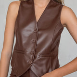 Women Trench Coat Women's Vests V-neck Short Women's Top Vintage