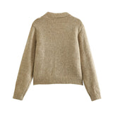 Women Sweater Knit Wear Three-Dimensional Fur Ball Long Sleeve Knitted Cardigan V-neck Sweater Coat