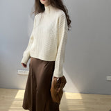Women Winter Knitted Sweater Autumn Winter Retro Turtleneck Pullover Top 8t3100