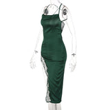 Women Dresses Summer Sexy Backless Slim Fit Lace Sling Dress