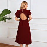 Women Dress Spring/Summer V-neck Sexy Backless Long Dress