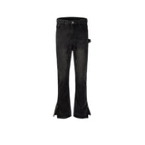 MIJKO Men's Vintage Pants MIJKO Men's Women's Urban Washing Water Old Slim-fit Jeans