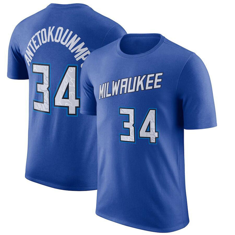 NBA T-Shirts NBA Basketball Suit Short Sleeve Bucks T-Shirt Men