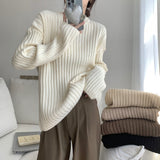 Women Knitted Pullover Autumn and Winter Loose Long-Sleeved Sweater Top