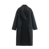 Women Woolen Coat Autumn and Winter Long over the Knee Woolen Coat