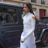 Women Jumpsuit Spring and Autumn off-the-Shoulder Turtleneck Long Sleeve Jumpsuit