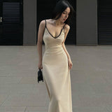 Women Dresses Summer Sexy V-neck Backless Sling Dress