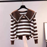 Women Knitwear Autumn and Winter Striped Sweater Sweater