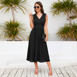 Women Date Dress Summer Pleated Skirt Dress plus Size