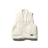 Unisex Winter Cotton Coat Pocket Decorative Stand Collar down Vest