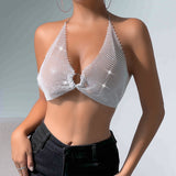 Women's Party Tops Sexy Sling Metal Ring Top