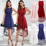 Women Date Dress Summer Butterfly Embroidery Mesh Lace Dress