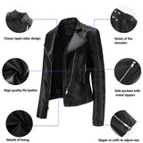 Red Leather Jacket Beaded Leather Women's Long Sleeve Lapel Motorcycle Clothing