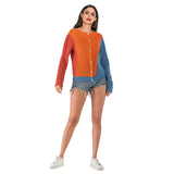 Women Knitted Sweater Autumn Crew Neck Long Sleeve Loose Double-Sided Knitted Sweater Coat