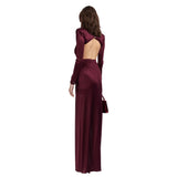 Women Dresses Sexy Deep V-neck Hollow Backless Dress Dress (Zns0409)