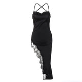 Women Dresses Summer Sexy Backless Slim Fit Lace Sling Dress