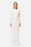 Women Evening Dress White Sexy Backless High Slit Bandage Slim Fit Long Dress