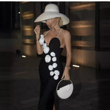 Women Dresses V White Flower Dress Party Dress (Ont0408)