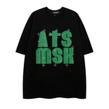 Men T Shirt Cross Rhinestone Hot Fixed Short Sleeve T-shirt