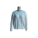 Women Knitted Sweater Autumn and Winter Women's Twist Long Sleeve White Sweater