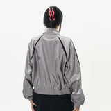 Women Jacket Outdoor Jacket Coat Loose Stand Collar Long Sleeve Sports Trench Coat