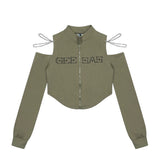 Women Jacket Chain off-the-Shoulder Cardigan Jacket