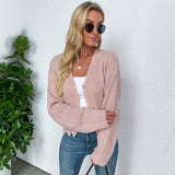 Women Knitted Sweater Autumn Long Sleeve Knitted Loose Sweater Coat