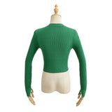 Women Sweater Knitwear Autumn Winter Sexy Knitted Single-Breasted Short Sweater Top