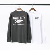 Gallery Dept T Shitrs Vintage Letter Print round Neck Long Sleeve T-shirt