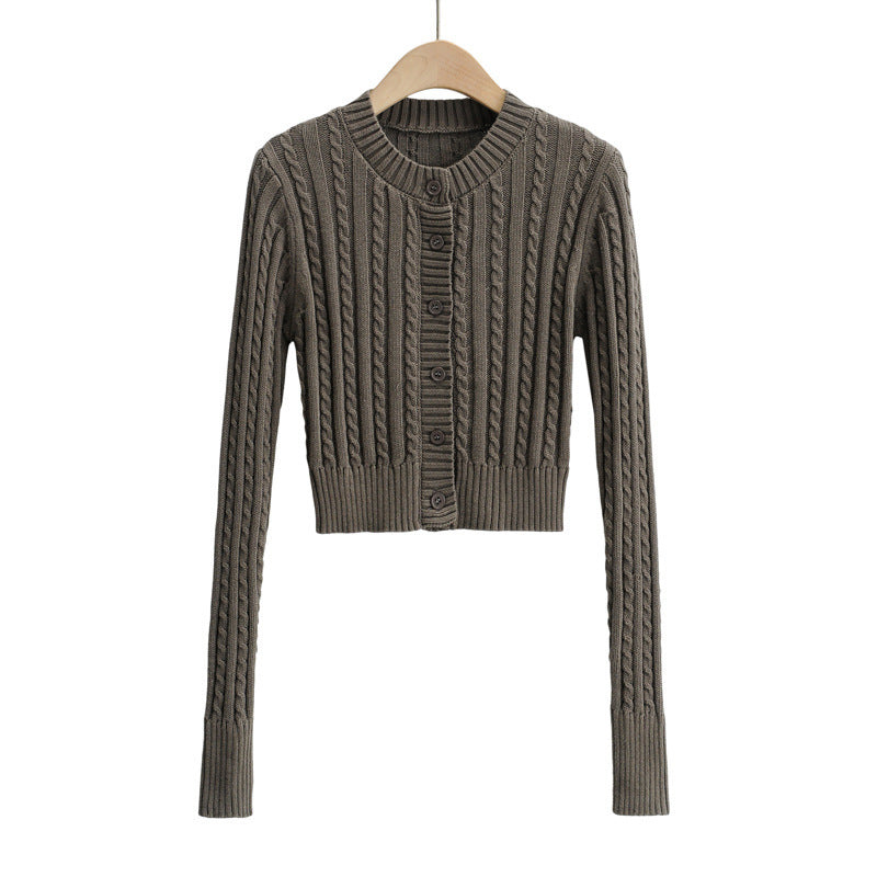 Women Sweater Knitwear Retro Short Knitwear Spring and Autumn Sweater Cardigan