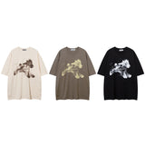 Men T Shirt Cartoon Graffiti Couple Short Sleeve T-shirt Retro
