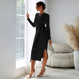 Women Dress Slim Fit Sexy Sheath Long Sleeve Dress
